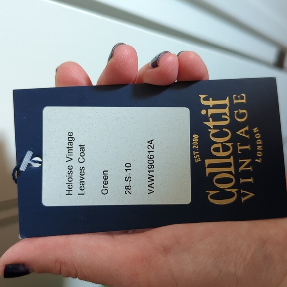 Collectif Heloise Vintage Leaves Coat Women's 6 - Picture 8 of 8